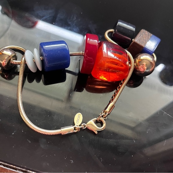 Chico's Multicolored Gold Tone Chunky Colorful Floating Necklace 18-20” - Picture 8 of 9